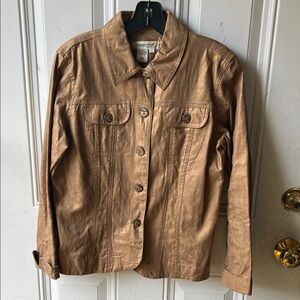 Coldwater Creek Shimmering Brown Cotton Jacket